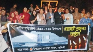 শহীদ বুদ্ধিজীবী দিবস উপলক্ষে পলাশে মোমবাতি প্রজ্বলন