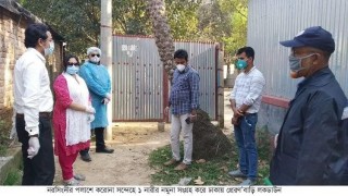 পলাশে এক নারীর করোনা সন্দেহে বাড়ি লকডাউন, নমুনা সংগ্রহ