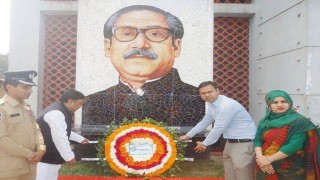 শিবপুরে বঙ্গবন্ধুর প্রতিকৃতিতে শ্রদ্ধা নিবেদন