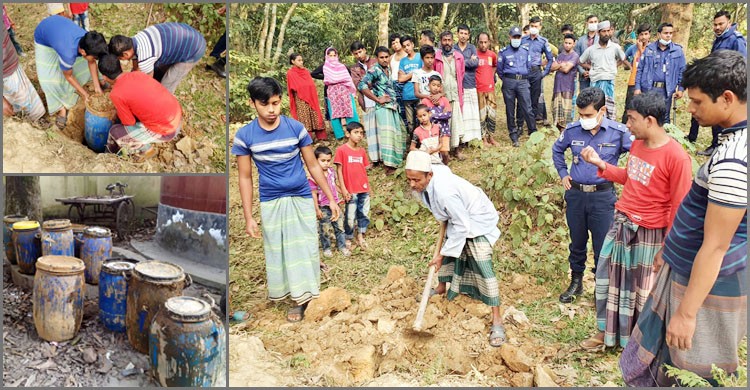 শিবপুর মডেল থানা পুলিশের অভিযানে ৯ ড্রাম চোলাই মদ উদ্ধার শিবপুর মডেল থানা পুলিশের অভিযানে ৯ ড্রাম চোলাই মদ উদ্ধার