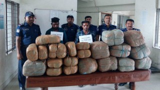 শিবপুরে কাভার্ডভ্যান হতে ৬০ কেজি গাঁজাসহ দুইজনকে আটক করেছে হাইওয়ে পুলিশ