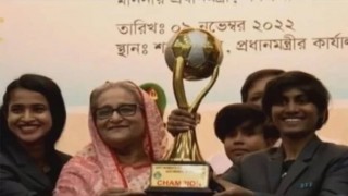 সাফ জয়ী নারীদের প্রধানমন্ত্রীর পুরস্কার ও সংবর্ধনা