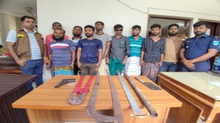 মাধবদীতে অস্ত্রসহ আন্তঃজেলা ডাকাত দলের ৮ সদস্য গ্রেপ্তার