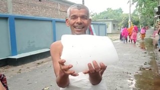 বৃষ্টিতে পড়ল ৫ কেজি ওজনের শিলা