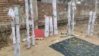 রায়পুরায় বিদ্যালয়ের অস্থায়ী শহীদ মিনার ভেঙ্গে ফেলেলো দুর্বৃত্তরা