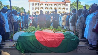 বেলাবতে শিক্ষাবিদ বীরমুক্তিযোদ্ধা আলাউদ্দিন আফ্রাদকে রাষ্ট্রীয় মর্যাদায় দাফন